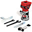 Excel 18V 1/4" Router Trimmer + 125mm Rotary Sander with 2 x 5.0Ah Battery Charger & Bag