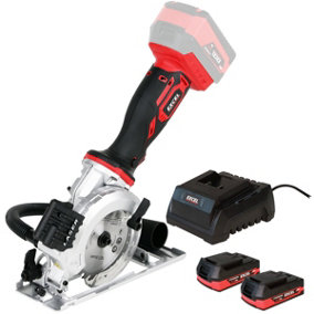 Excel 18V 115mm Mini Circular Saw with 2 x 2.0Ah Battery & Charger