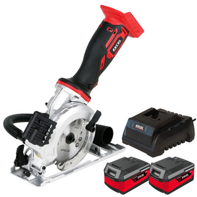 Excel 18V 115mm Mini Circular Saw with 2 x 5.0Ah Battery & Charger - 4