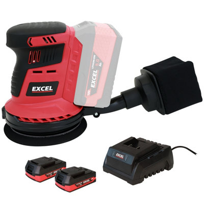 Excel 18V 125mm Rotary Sander with 2 x 2.0Ah Battery & Charger