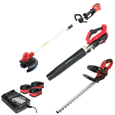 Excel 18V 3 Piece Garden Power Tools with 3 x 5.0Ah Battery & Charger ...