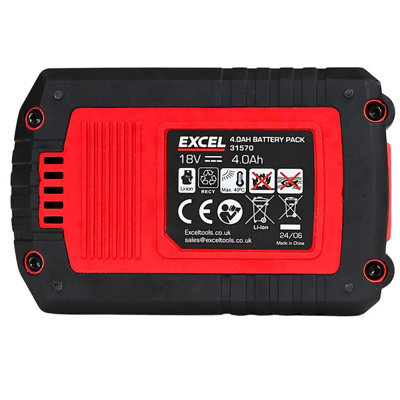 Excel 18V 4.0Ah Rechargeable Li-ion Power Tool Battery Compatible with ...