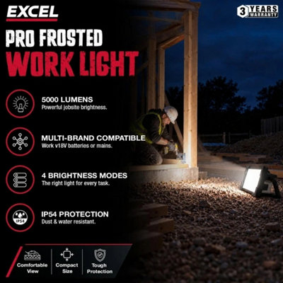 Excel 18V 5000 Lumens Pro-Frosted Flood Light Body Only