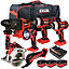 Excel 18V 6 Piece Power Tool Kit with 3 x 5.0Ah Batteries & Charger EXL8964