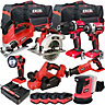 Excel 18V 8 Piece Power Tool Kit with 4 x 5.0Ah Batteries & Charger EXLKIT-16291