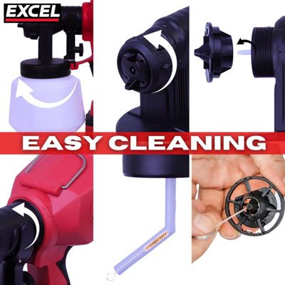 Excel 18v cordless 1000ml spray gun with 1 x 2 0ah battery charger
