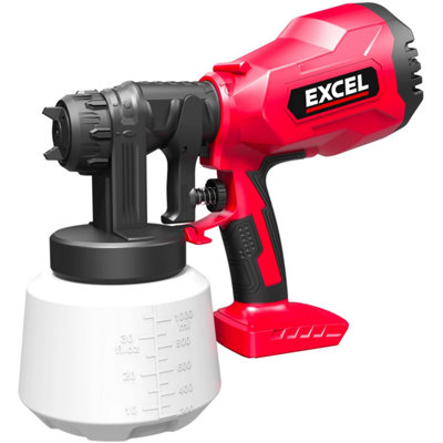 Excel 18V Cordless 1000ml Spray Gun with 2 x 2.0Ah Battery & Charger