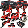 Excel 18V Cordless 7 Piece Tool Kit with 3 x 5.0Ah Batteries & Charger in Bag EXL5046