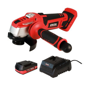 Excel 18V Cordless Angle Grinder 115mm with 1 x 2.0Ah Battery & Charger
