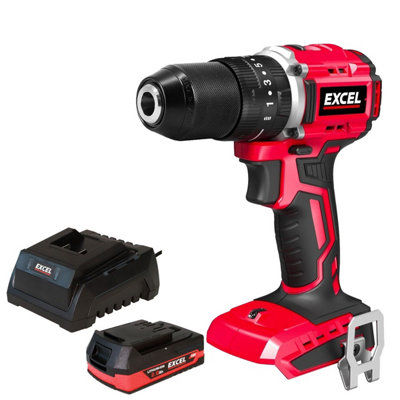 Excel 18V Cordless Brushless Combi Drill with 1 x 2.0Ah Battery & Charger