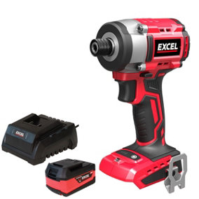 Excel 18V Cordless Brushless Impact Driver with 1 x 5.0Ah Battery & Charger
