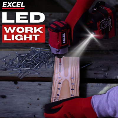 Excel 18V Cordless Brushless Impact Driver with 2 x 5.0Ah Battery & Charger