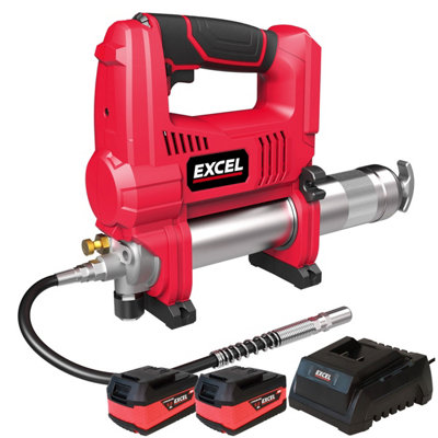 Excel 18V Cordless Grease Gun with 2 x 5.0Ah Battery & Charger