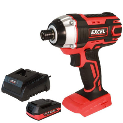 Excel 18V Cordless Impact Driver with 1 x 2.0Ah Battery & Charger EXL553B