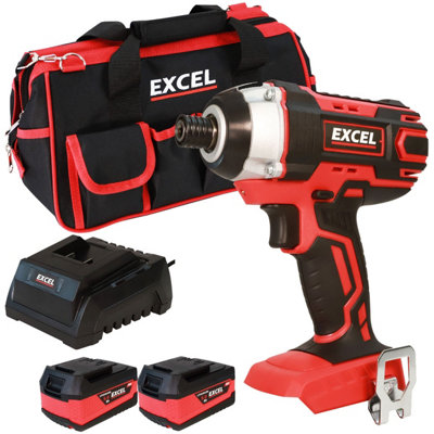 Excel 18V Cordless Impact Driver with 2 x 5.0Ah Batteries Charger & Bag