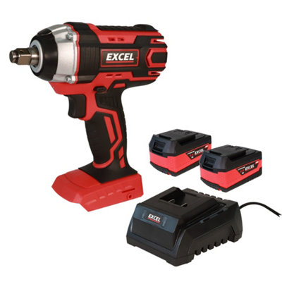 Excel 18V Cordless Impact Wrench 1/2" with 2 x 5.0Ah Battery & Charger EXL268