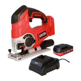 Excel 18V Cordless Jigsaw with 1 x 2.0Ah Battery & Charger