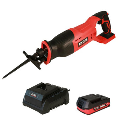 Excel 18V Cordless Reciprocating Saw with 1 x 2.0Ah Battery & Charger EXL262