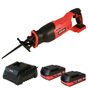 Excel 18V Cordless Reciprocating Saw with 2 x 2.0Ah Batteries & Charger EXL263