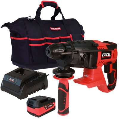 Excel 18V Cordless SDS-Plus Rotary Hammer Drill with 1 x 5.0Ah Battery Charger & Tool Bag EXL554B