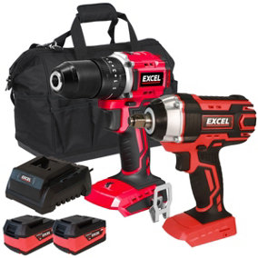 Excel 18V Cordless Twin Pack with 2 x 5.0Ah Batteries & Charger in Bag EXL5074
