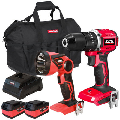 Excel 18V Cordless Twin Pack with 2 x 5.0Ah Batteries & Charger in Bag EXL5080