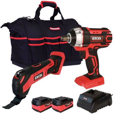 Excel 18V Cordless Twin Pack with 2 x 5.0Ah Batteries & Charger in Bag EXL5085