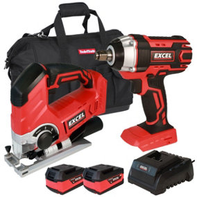 Excel 18V Cordless Twin Pack with 2 x 5.0Ah Batteries & Charger in Bag EXL5086