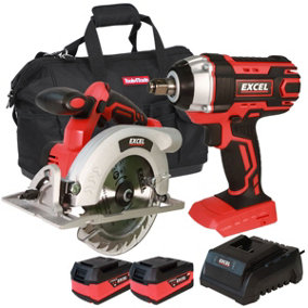 Excel 18V Cordless Twin Pack with 2 x 5.0Ah Batteries & Charger in Bag EXL5087