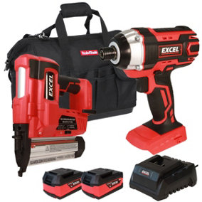 Excel 18V Cordless Twin Pack with 2 x 5.0Ah Batteries & Charger in Bag EXL5098