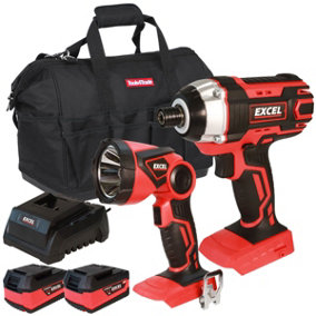 Excel 18V Cordless Twin Pack with 2 x 5.0Ah Batteries & Charger in Bag EXL5099