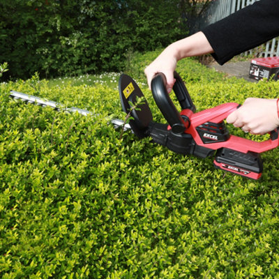 Cordless hedge trimmer with 2 deals batteries