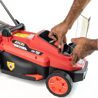 Excel 18V Lawn Mower Hedge Trimmer 2 x 5.0Ah Batteries Charger EXL14998 DIY at B Q