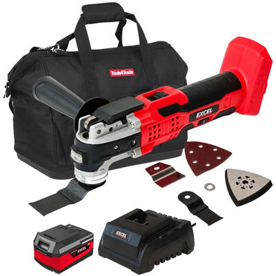 Excel 18V Oscillating Multi Tool with 1 x 4.0Ah Battery Charger & Excel Bag