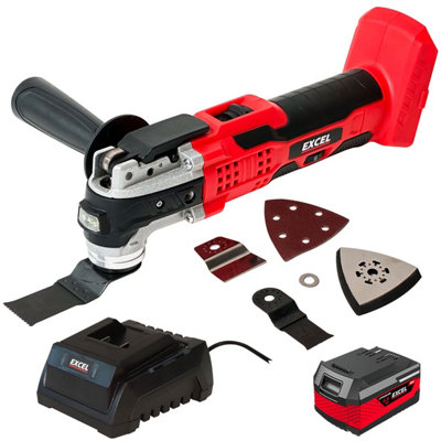 Excel 18V Oscillating Multi Tool with 1 x 4.0Ah Battery Charger