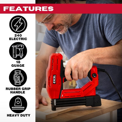 Excel 2-in-1 Electric Stapler Nailer Gun 15-32mm Heavy Duty 240V | DIY ...