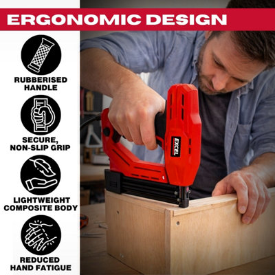 Excel 2-in-1 Electric Stapler Nailer Gun 15-32mm Heavy Duty 240V