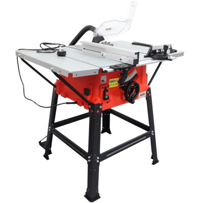 Excel 250mm Heavy Duty Table Saw 1800W/240V with Leg Stand, Side Extensions & Blade