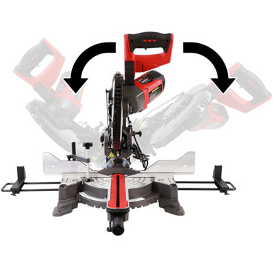 Excel 255mm Sliding Mitre Saw 2000W 240V Double Bevel with Laser Guide for Precise Wood Cutting in Joinery, DIY & Trade Use