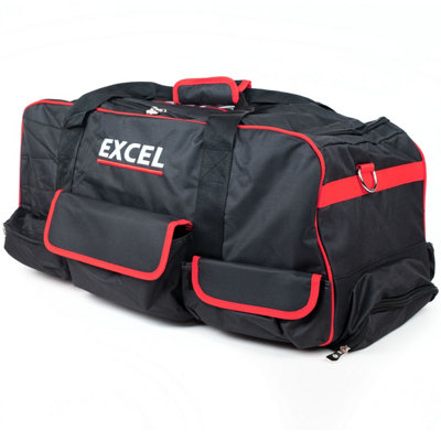 Excel 26" Heavy Duty Padded Tool Bag Red with Wheels