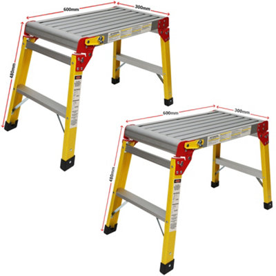 Excel 300 x 600mm Fibreglass Heavy Duty Platform Folding Hop Up Pack of 2