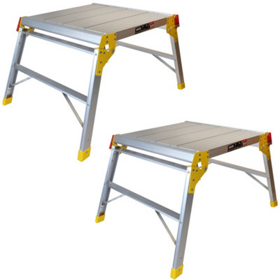 Excel 600 x 600mm Heavy Duty Multi Purpose Platform Work Bench Folding Hop Up Pack of 2