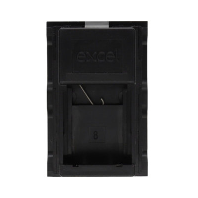 Excel 6C Flat Shutter For RJ45 LJ6C Jack Face Plates Black