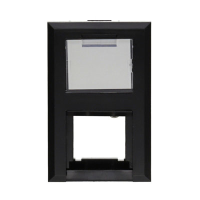 Excel 6C Flat Shutter For RJ45 LJ6C Jack Face Plates Black