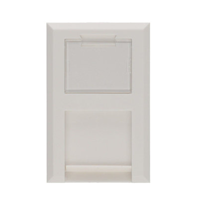 Excel 6C Flat Shutter For RJ45 LJ6C Jack Face Plates White