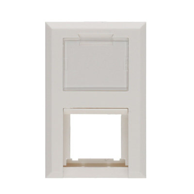 Excel 6C Flat Shutter For RJ45 LJ6C Jack Face Plates White