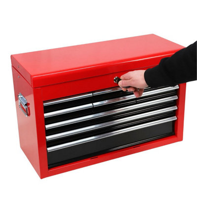 Excel 9 Drawers Portable Tool Chest Cabinet with Ball Bearing Slides Black and Red