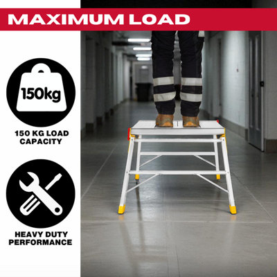 Excel Aluminium Hop-Up Folding Bench 600 x 600mm, Slip-Resistant ...