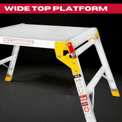 Excel Aluminium Hop-Up Folding Bench 600 x 600mm, Slip-Resistant ...