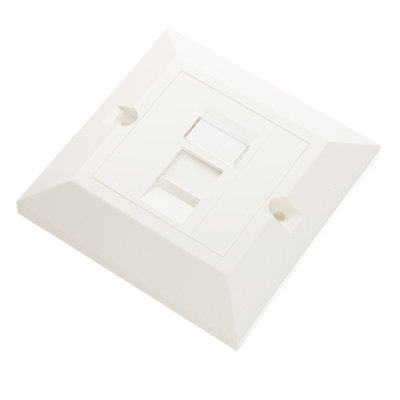 Excel Cat5e Single Gang RJ45 White Module Bevelled Face Plate Trade (10 ...